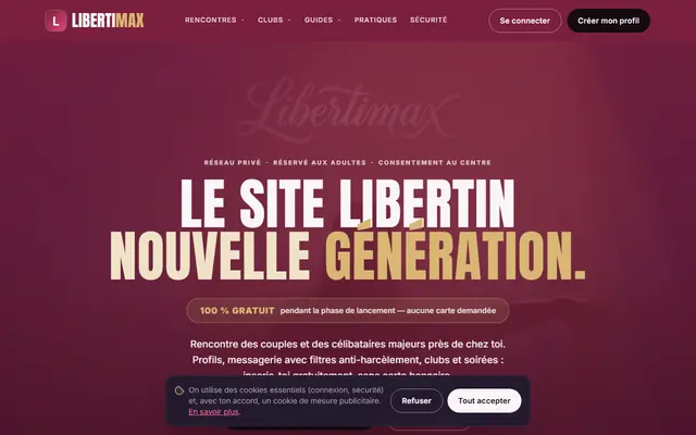 Page d'accueil de Libertimax